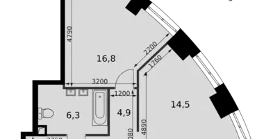 1 room apartment in Moscow, Russia