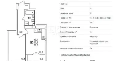 Wohnung in Ankudinovka, Russland