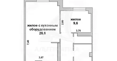 Apartamento 2 habitaciones en Pruzhany, Bielorrusia