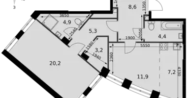 1 room apartment in Moscow, Russia
