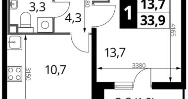 Mieszkanie 1 pokój w Nekrasovka District, Rosja