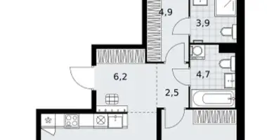 2 room apartment in Kommunarka, Russia