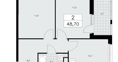 Apartamento 2 habitaciones en poselenie Sosenskoe, Rusia