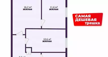 Wohnung 3 Zimmer in Berasino, Weißrussland