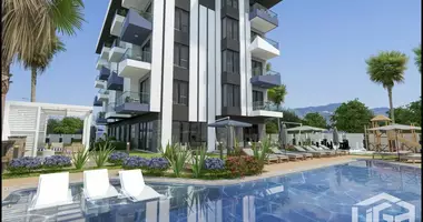 3 room apartment with parking, with swimming pool, with sauna in Alanya, Turkey