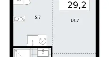 Apartamento 1 habitación en Troitsk, Rusia
