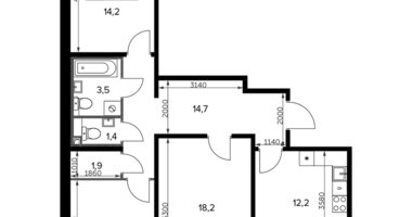 Wohnung 3 zimmer in Südwestlicher Verwaltungsbezirk, Russland