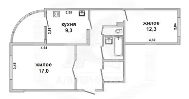 Appartement 2 chambres dans Muchaviecki sielski Saviet, Bélarus