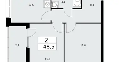 Appartement 2 chambres dans poselenie Desenovskoe, Fédération de Russie