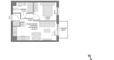 Apartamento 2 habitaciones en Danzig, Polonia