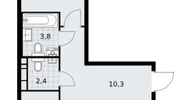 Apartamento 2 habitaciones en poselenie Sosenskoe, Rusia