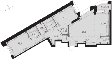 Wohnung 3 zimmer in Konkovo District, Russland