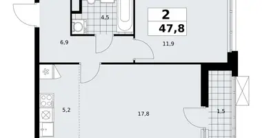 Apartamento 2 habitaciones en poselenie Sosenskoe, Rusia