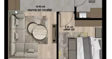 Wohnung 1 Schlafzimmer in Alanya, Türkei