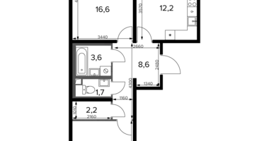 Apartamento 2 habitaciones en South-Western Administrative Okrug, Rusia