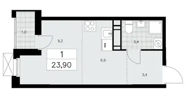 Appartement 1 chambre dans Moscou, Fédération de Russie