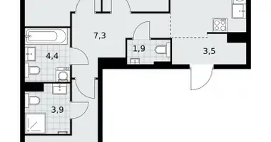 Apartamento 3 habitaciones en poselenie Sosenskoe, Rusia