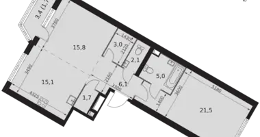 Appartement 2 chambres dans Konkovo District, Fédération de Russie