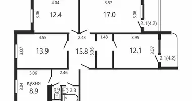 4 room apartment in Minsk, Belarus