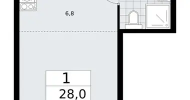 1 room apartment in Troitsk, Russia