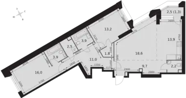 Wohnung 3 zimmer in Konkovo District, Russland