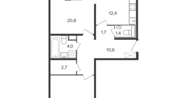 2 room apartment in Leninsky District, Russia
