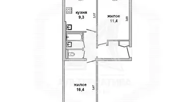 2 room apartment in Muchaviecki sielski Saviet, Belarus