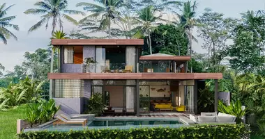 Villa 2 bedrooms with double glazed windows, with balcony, with furniture in Ubud, Indonesia