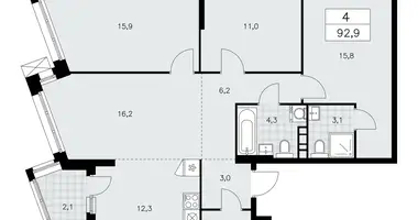 4 room apartment in poselenie Sosenskoe, Russia