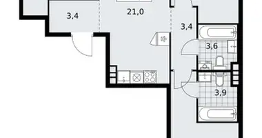 Mieszkanie 3 pokoi w poselenie Sosenskoe, Rosja