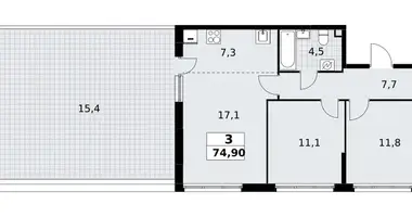 Wohnung 3 zimmer in Postnikovo, Russland