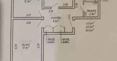 Apartamento 3 habitaciones en Minsk, Bielorrusia