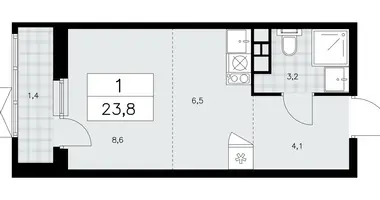 1 room apartment in Moscow, Russia