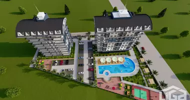 Dúplex 5 habitaciones con aparcamiento, con la piscina, con sistema de vigilancia de seguridad en Alanya, Turquía