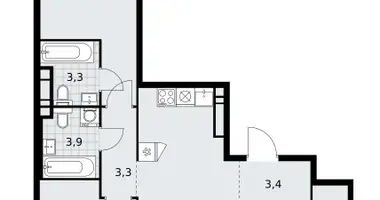 Apartamento 3 habitaciones en poselenie Sosenskoe, Rusia