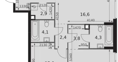 Wohnung 3 zimmer in Nordwestlicher Verwaltungsbezirk, Russland