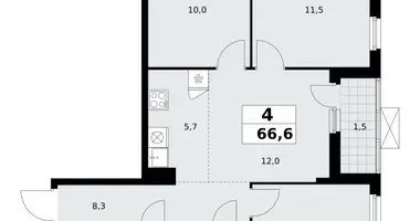 Apartamento 4 habitaciones en poselenie Sosenskoe, Rusia