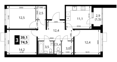 Appartement 3 chambres dans Khimki, Fédération de Russie