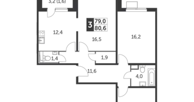 3 room apartment in Leninsky District, Russia