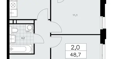 Apartamento 2 habitaciones en poselenie Sosenskoe, Rusia