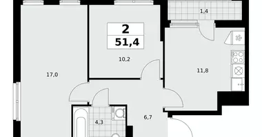 Apartamento 2 habitaciones en poselenie Sosenskoe, Rusia