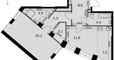 Mieszkanie 1 pokój w North-Western Administrative Okrug, Rosja