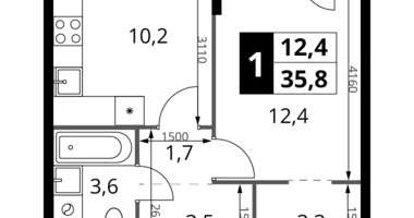 Квартира 1 комната в Химки, Россия