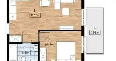 Apartamento 2 habitaciones en Breslavia, Polonia