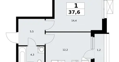 1 room apartment in Kommunarka, Russia