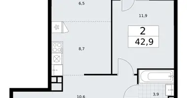 Wohnung 2 zimmer in Wnukowo, Russland