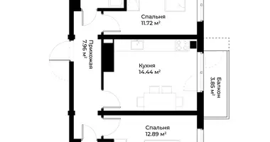 Квартира 2 комнаты в Ташкент, Узбекистан