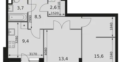 2 room apartment in Moscow, Russia