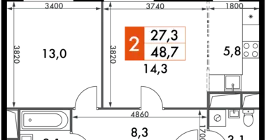 Appartement 2 chambres dans Razvilka, Fédération de Russie