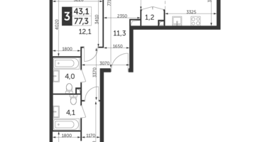 Mieszkanie 3 pokoi w North-Eastern Administrative Okrug, Rosja